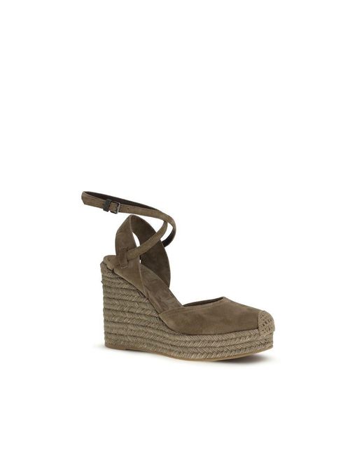 Brunello Cucinelli Multicolor Beige Calf Leather Bos Taurus Espadrilles