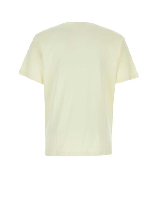 Lemaire White Cream Cotton T-Shirt for men