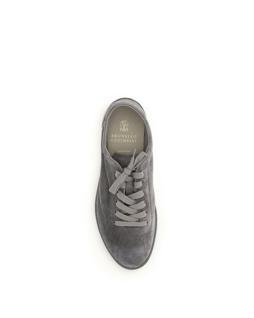 Brunello Cucinelli Gray Suede Sneakers for men