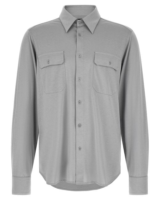 Tom Ford Gray Silk Blouse for men