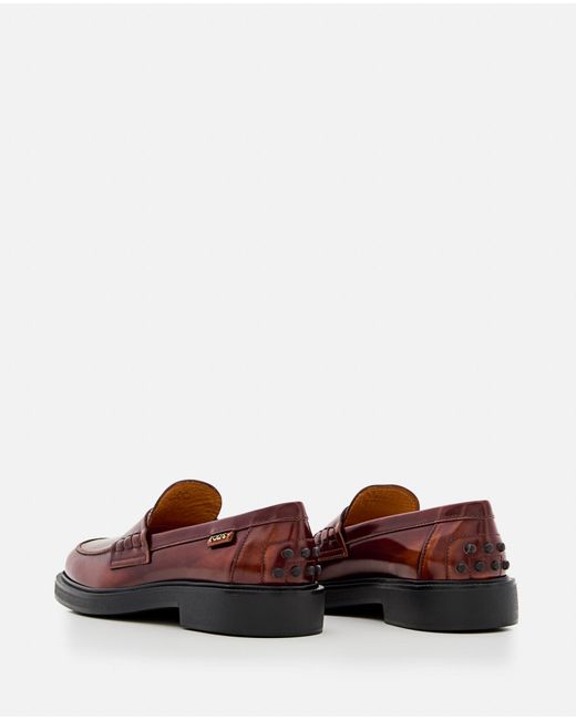 Tod's Red Slip On Loafers