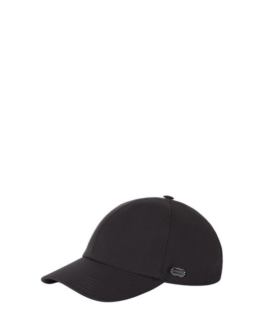 Agnona Black Dark Technical Nylon Twill Baseball Cap With Metal Logo Plate for men
