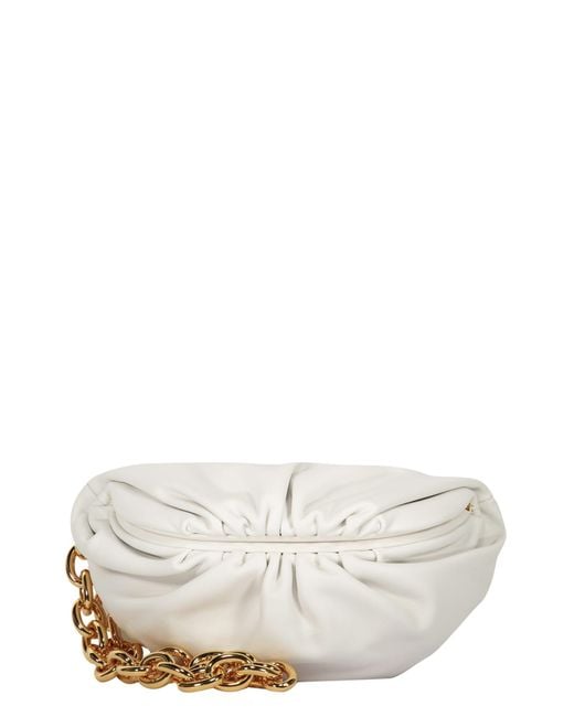 Bottega Veneta White The Pouch Mini Leather Belt Bag
