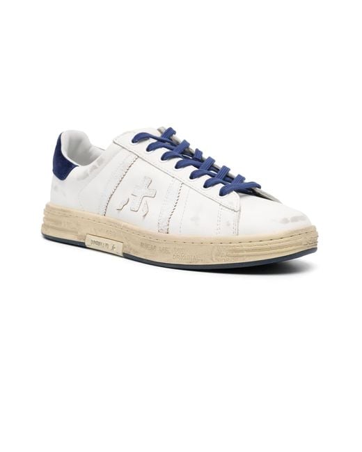 Premiata White Calf Leather Russell Sneakers for men