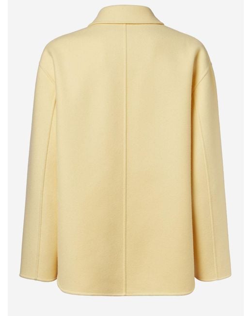 Fendi Yellow Wool Coat for men