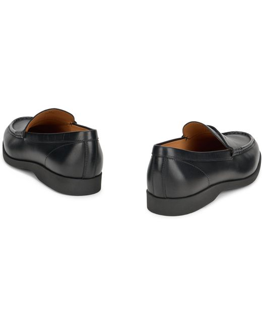 Tod's Black Loafers Slip-On Leather for men