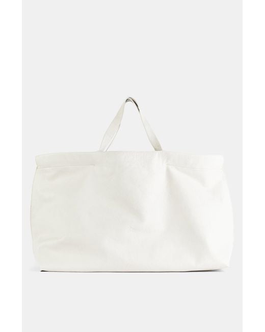 Bea Mombaers White Chalk Leather Xl Shopper Bag Hand
