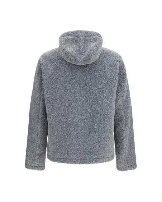 Herno Gray Jacket Teddy-Effect Hooded Polyester for men