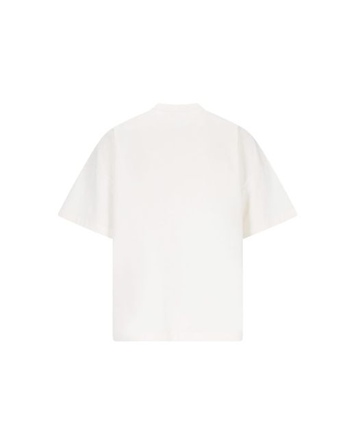 Jil Sander White Logo Print T-shirt for men