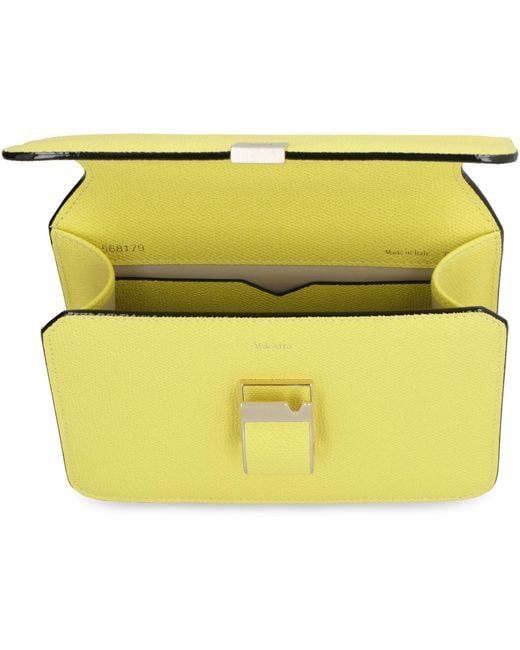 Valextra Yellow Nolo Mini Leather Crossbody Calfskin Shoulder Bags
