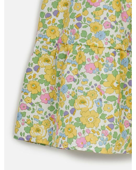 Mc2 Saint Barth Yellow Girl Cotton Dress Jemine Jr With Betsy Print