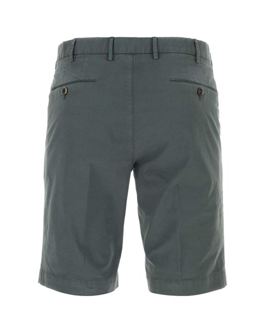 PT Torino Gray Stretch Cotton Bermuda Shorts for men