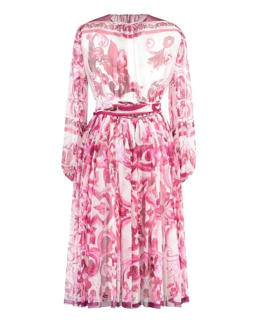 Dolce & Gabbana Pink Chiffon Dress