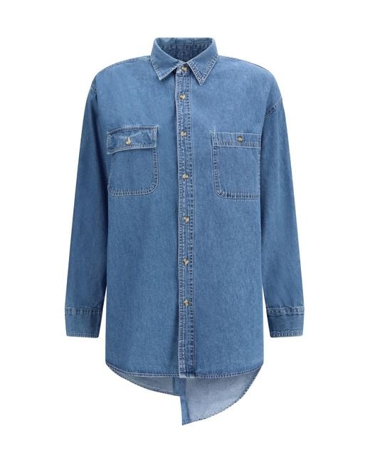 E.L.V. Denim Blue Denim Shirt Cotton