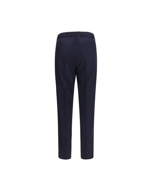 Brunello Cucinelli Blue Wool Oves Aries Casual Pants for men