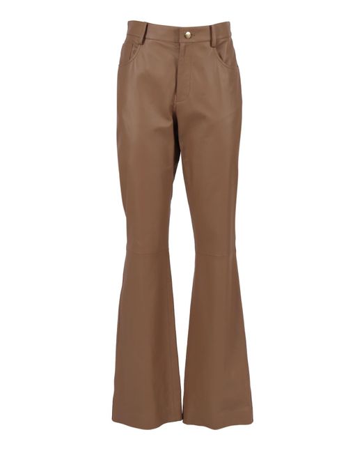 Fabiana Filippi Brown Vimini Nappa 5-Pocket Bootcut Slim Fit Trousers