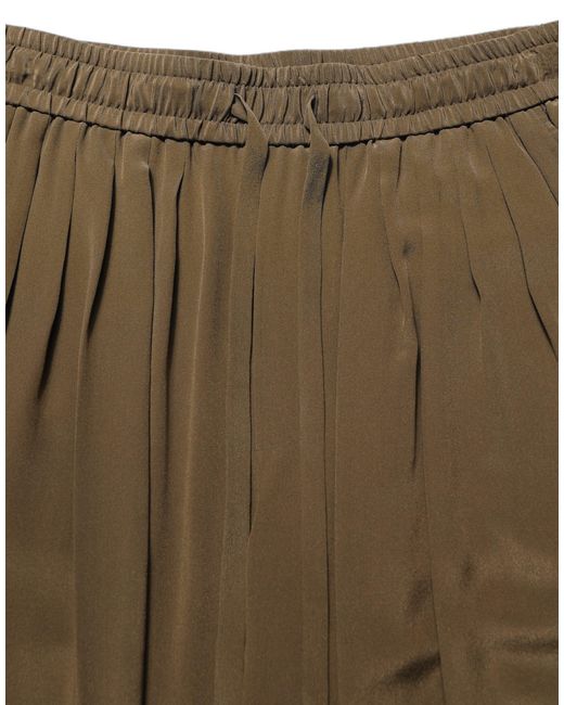 Dolce & Gabbana Brown Silk Mid Waist Pleated Bermuda Shorts for men