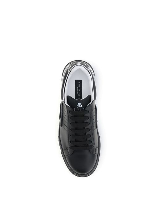 Philipp Plein Black Low Top Hexagon Sneakers for men