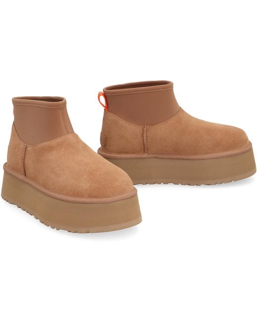Ugg Brown Classic Mini Dipper Boots Leather