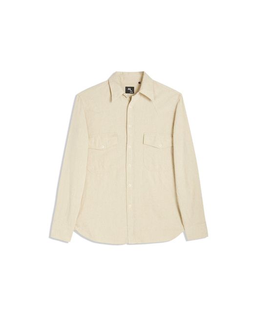 Doppiaa White Aantide Western Chambray Shirt for men