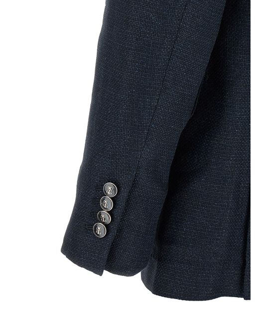 Brunello Cucinelli Black Silk Two-Piece Suit for men