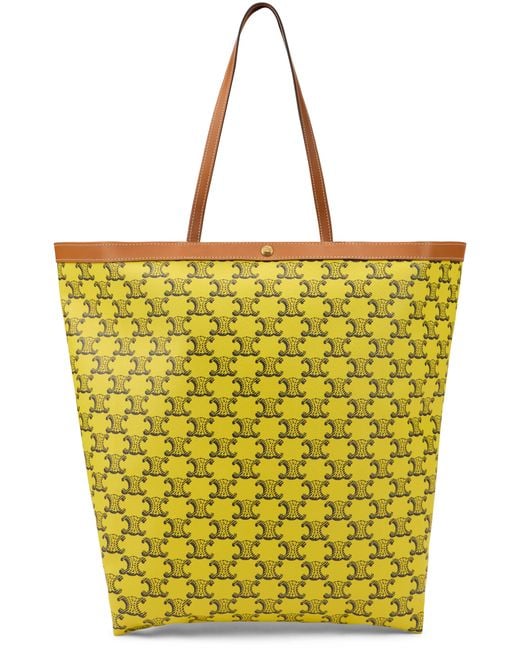 Céline Yellow Tote Bag Triomphe Calfskin