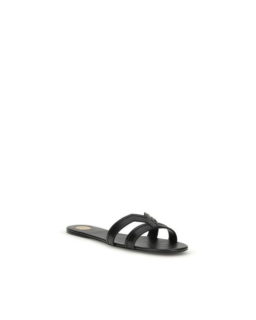 Saint Laurent Black Calf Leather Bos Taurus Sandals
