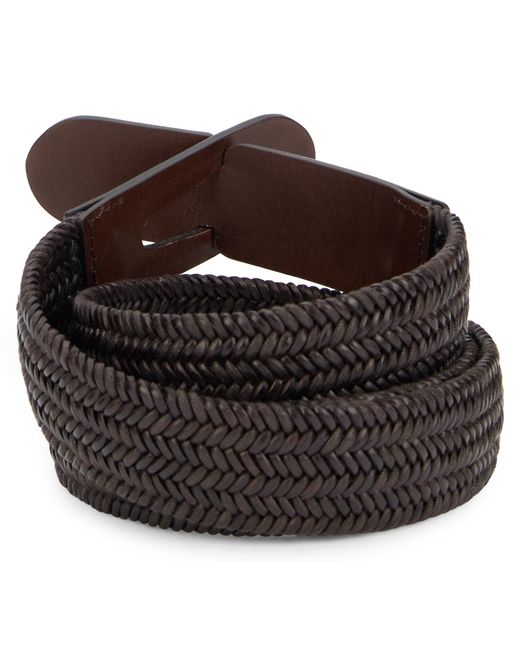 Slowear Brown Woven Leather Belt for men
