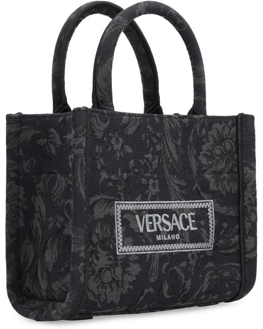 Versace Black Athena Mini Tote Bag Polyamide