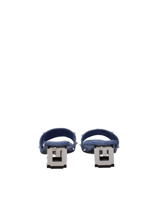 Givenchy Blue Fabric Flat Sandals