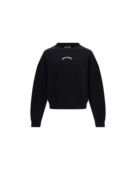 Palm Angels Black Cotton Sweatshirt for men