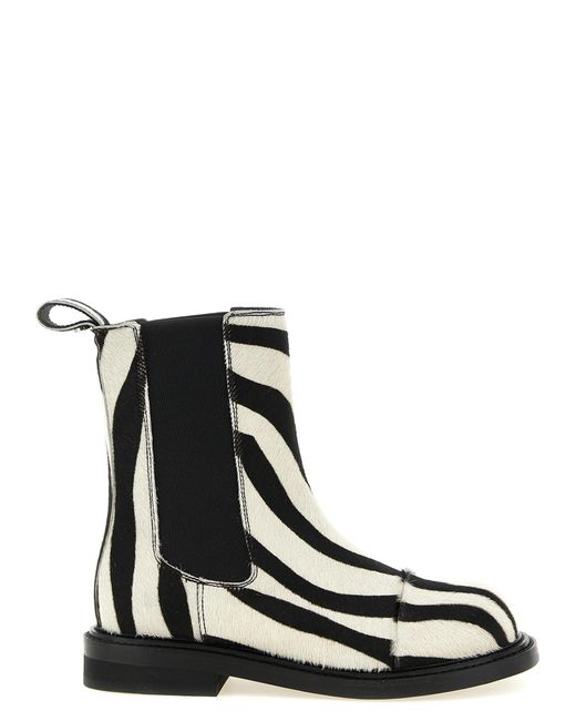 Moschino Black Calfskin Ankle Boots