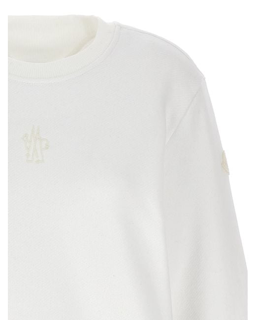 Moncler White Logo Embroidery Sweatshirt
