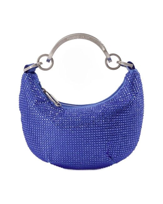 Off-White c/o Virgil Abloh Blue Mini Binder Clip Bag Strass