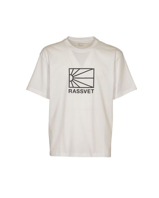 Rassvet (PACCBET) White Chest Logo Round Neck T-Shirt for men