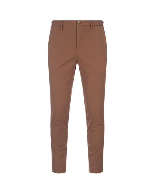 Incotex Brown Tight Fit Trousers for men