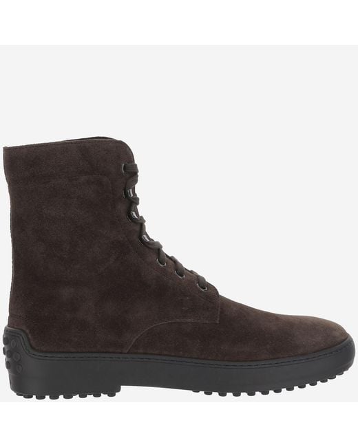 Tod's Black Ankle Boots Suede Calfskin for men
