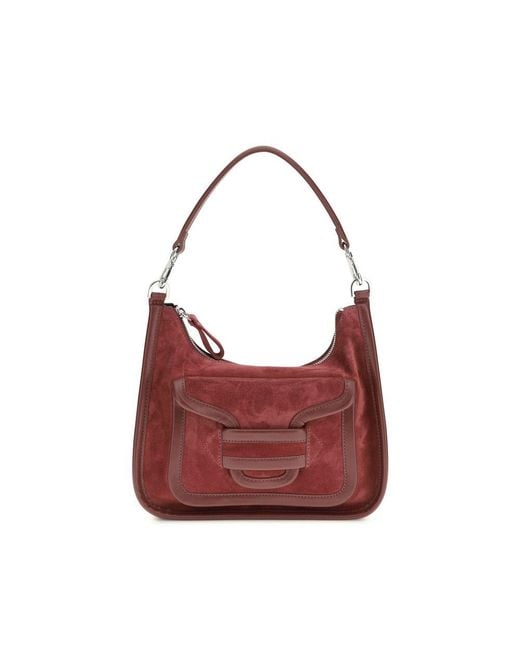Pierre Hardy Red Bordeaux Calf Leather Bos Taurus Shoulder Bag