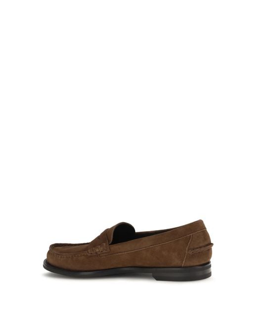 Prada Brown Suede Loafers for men