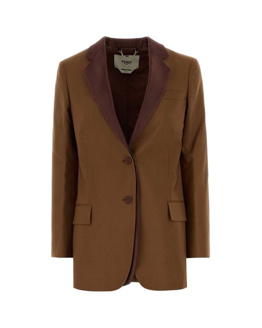 Fendi Brown Jackets And Vests