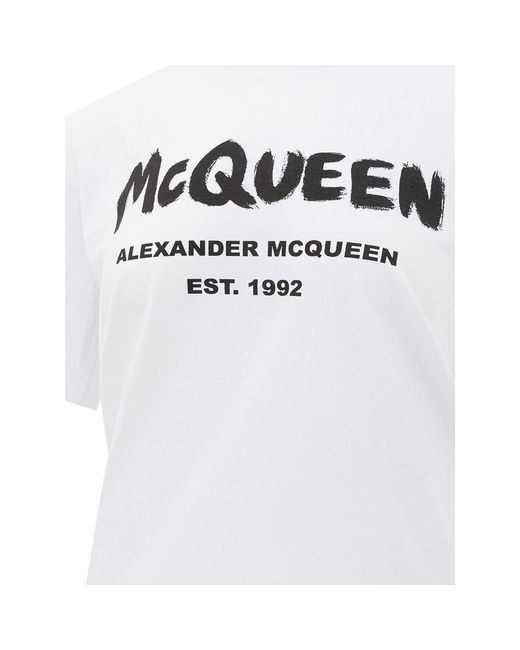 McQueen White Cotton T-Shirt