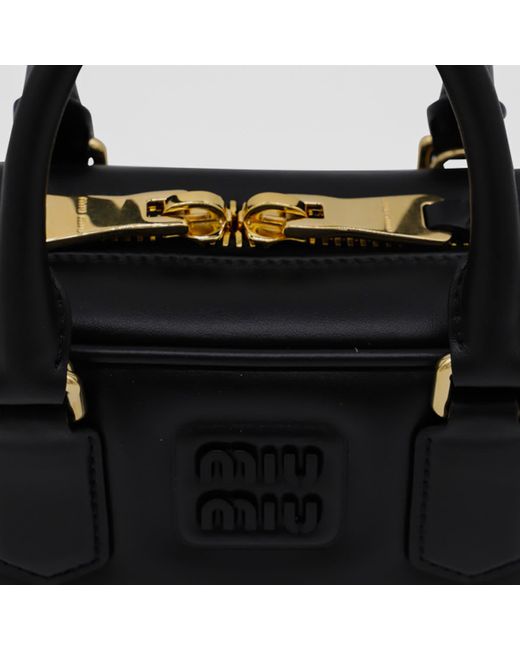 Miu Miu Black Leather Arcadie Crossbody Bag