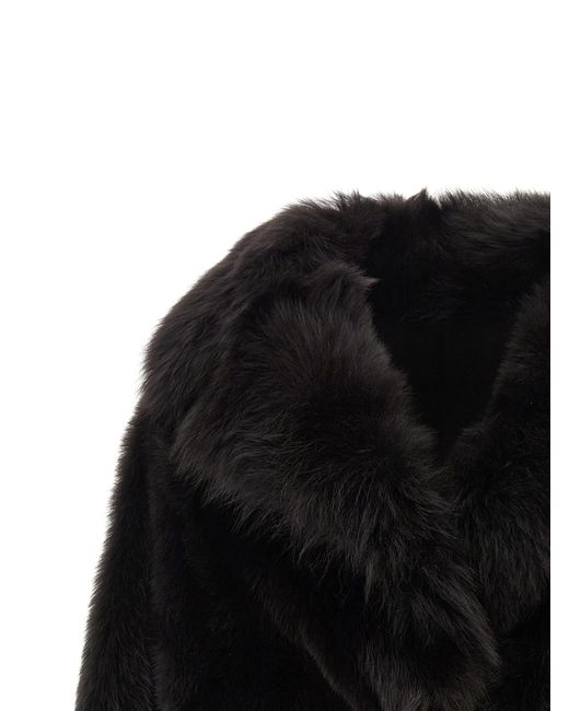 Blancha Black Lamb Fur Full-Length Jacket Clothing
