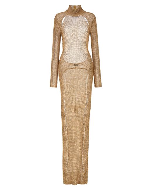Tom Ford Natural Maxi Cut Out Long Dress