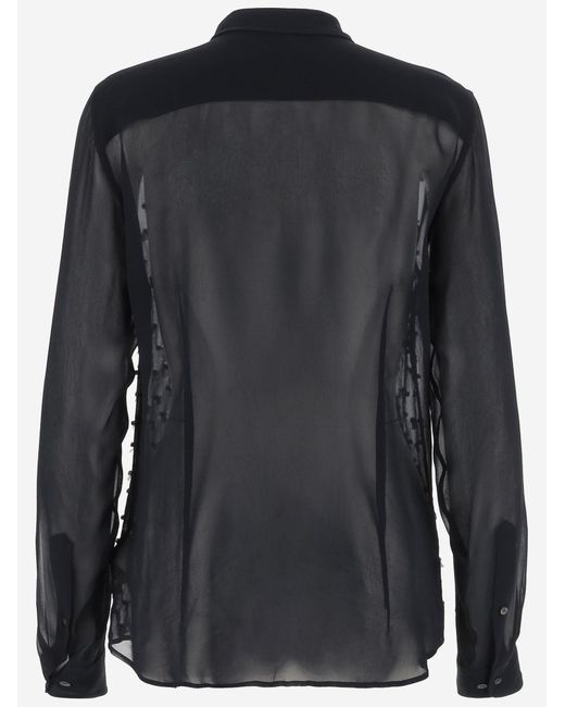 Dries Van Noten Black Shirt Decorated Viscose