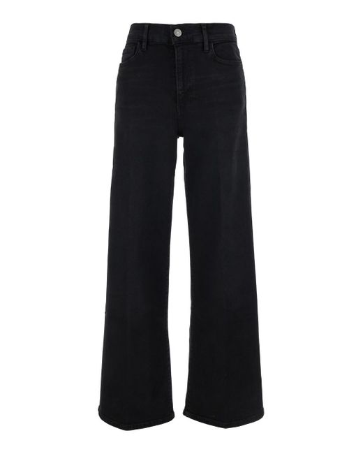 FRAME Black High Waist Palazzo Jeans