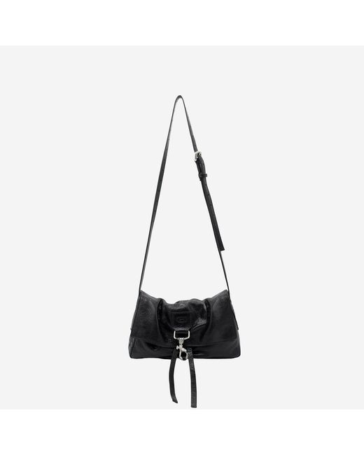 RADICA STUDIO Black Leather Bag With Hammered Nappa Shoulder