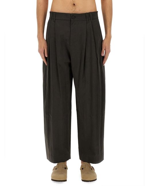 Studio Nicholson Black Curved Pants for men