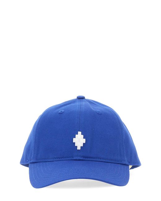 Marcelo Burlon Blue Baseball Hat With Cross Embroidery for men