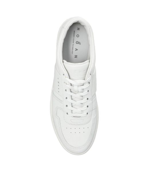 Hogan White H-Stripes Logo Sneakers Shoes for men